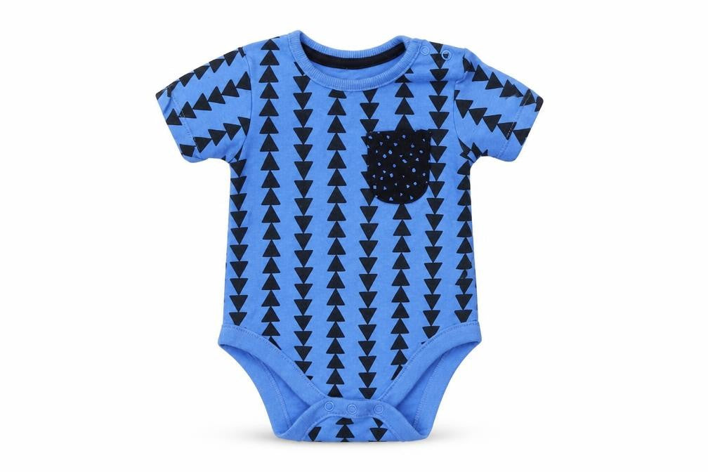 George Boys Blue Geometric  Babygrow One-Piece Size 6-9 Months