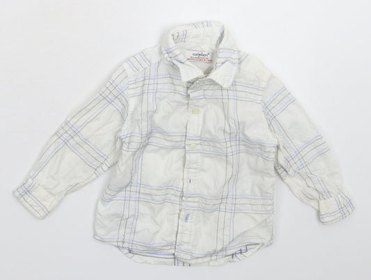 Earlydays Baby White Check  Basic Button-Up Size 9-12 Months