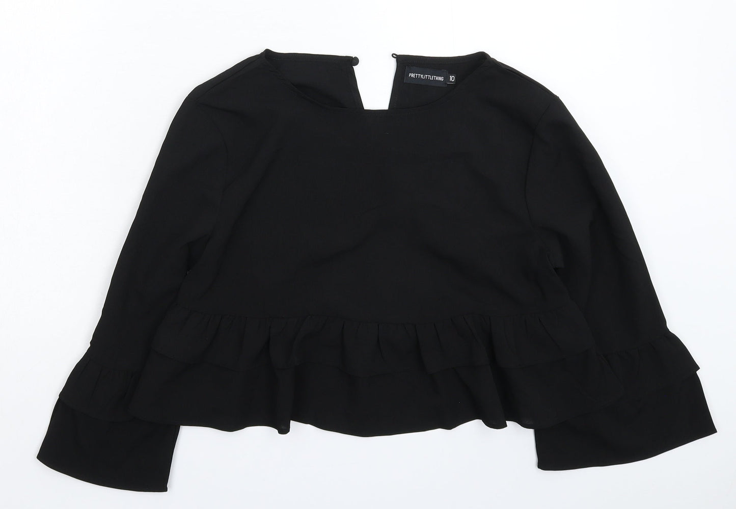 PRETTYLITTLETHING Womens Black   Basic Blouse Size 10