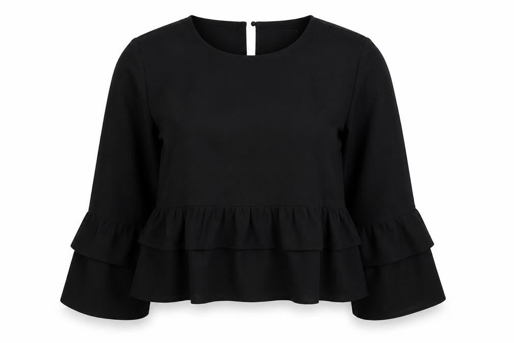 PRETTYLITTLETHING Womens Black   Basic Blouse Size 10