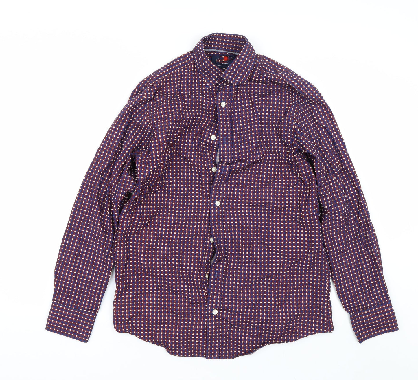 Preworn Mens Blue Polka Dot   Dress Shirt Size S
