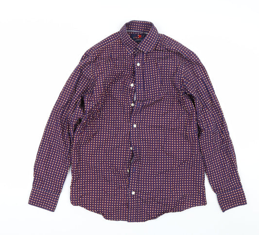 Preworn Mens Blue Polka Dot   Dress Shirt Size S