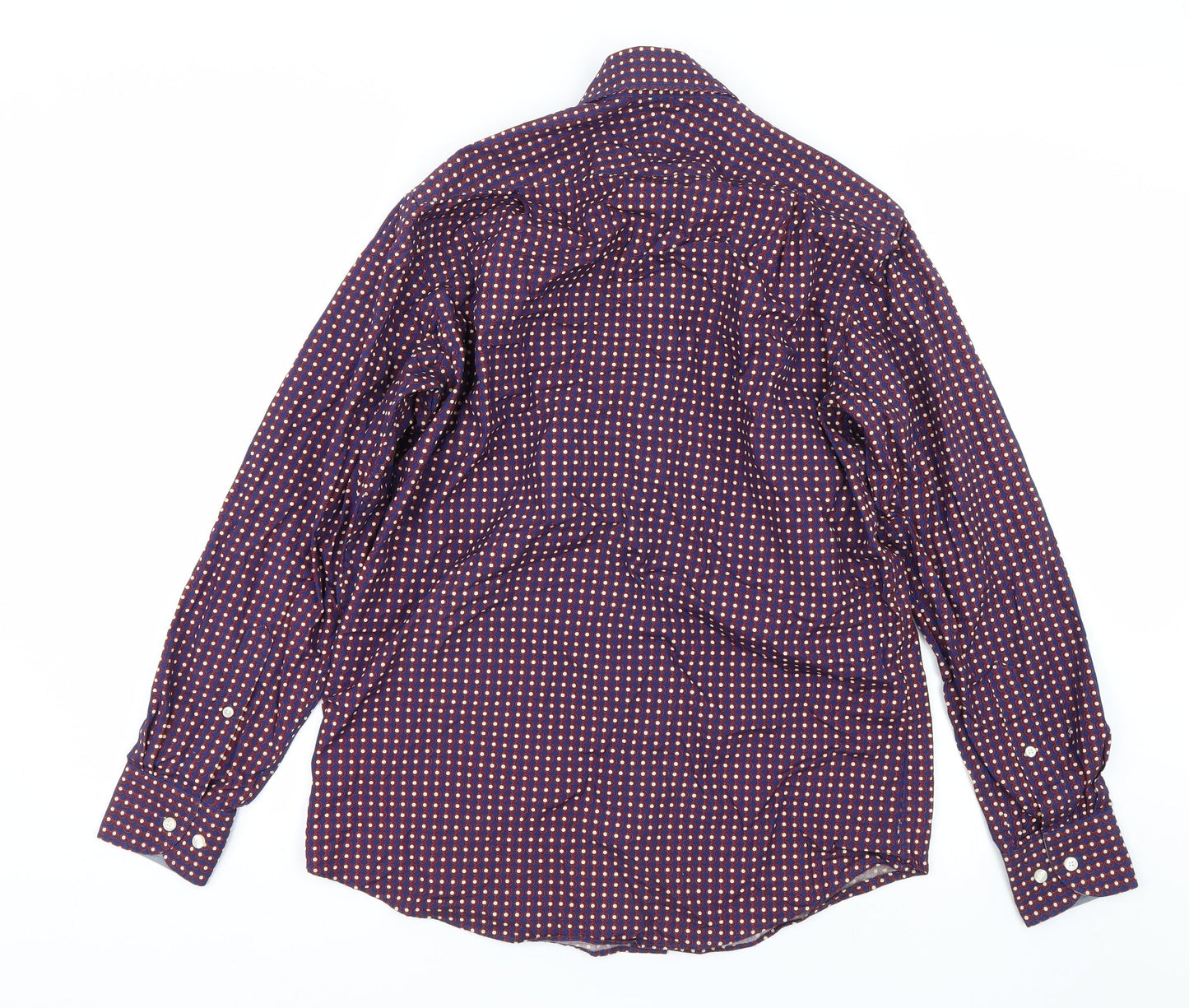 Preworn Mens Blue Polka Dot   Dress Shirt Size S