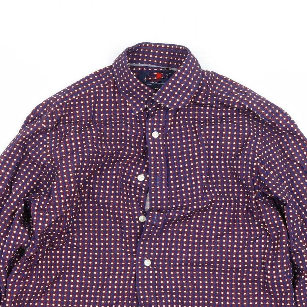 Preworn Mens Blue Polka Dot   Dress Shirt Size S