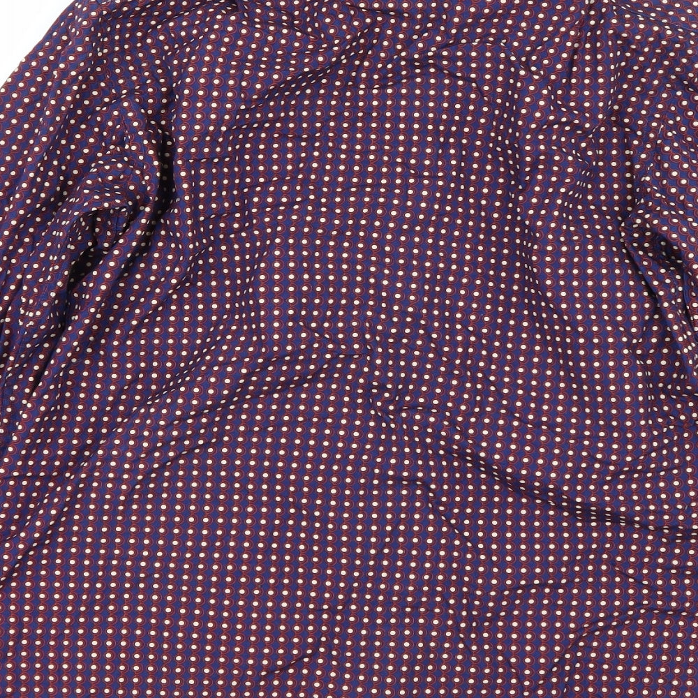 Preworn Mens Blue Polka Dot   Dress Shirt Size S
