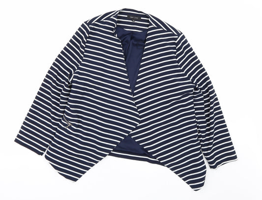 New Look Womens Blue Striped  Cardigan Jumper Size 14