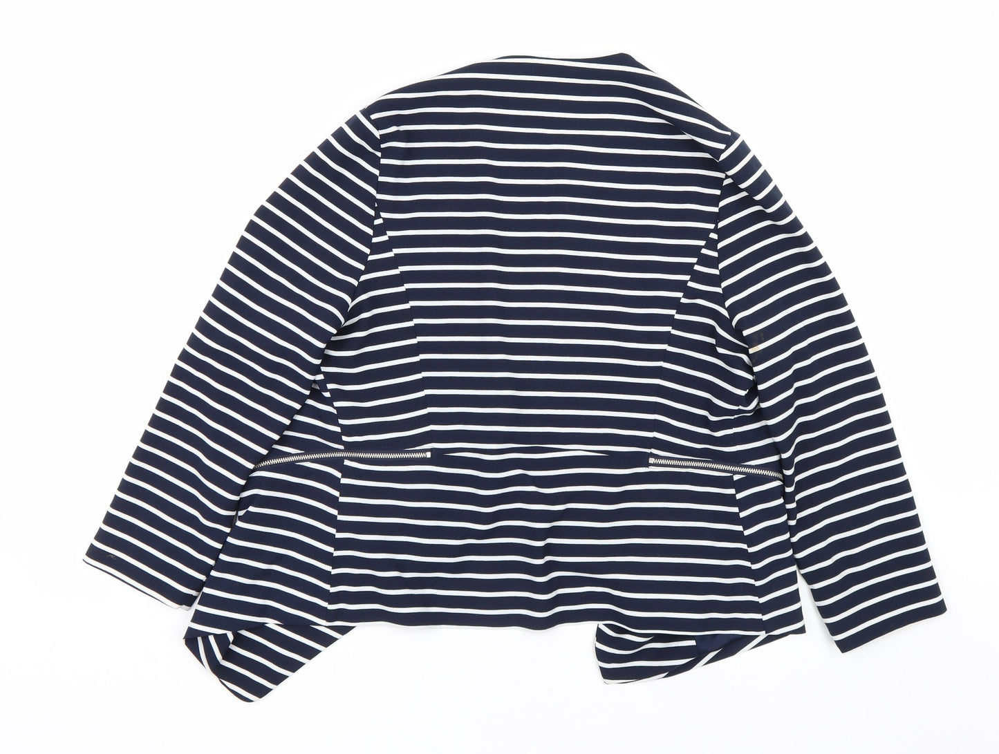 New Look Womens Blue Striped  Cardigan Jumper Size 14