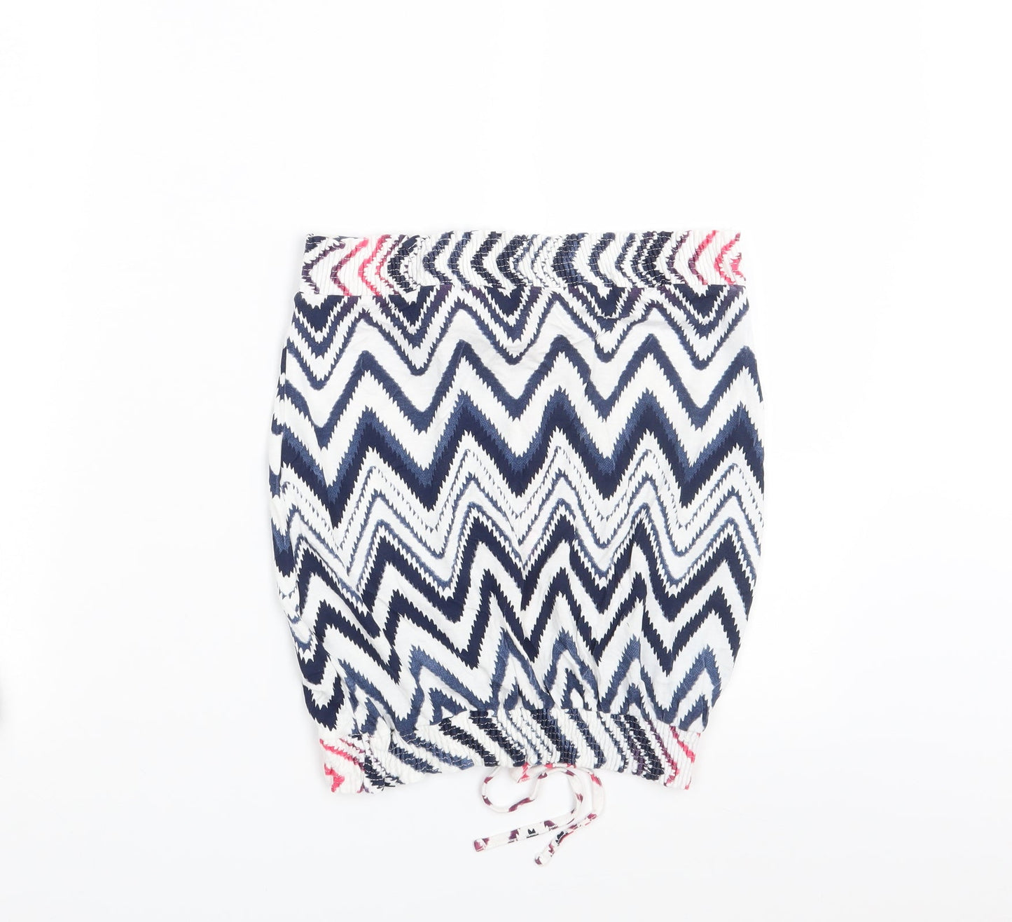 NEXT Womens White Geometric  Basic T-Shirt Size 10