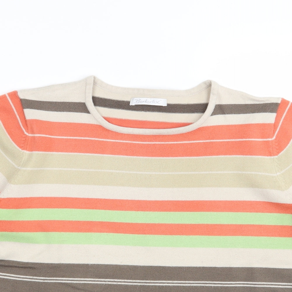 BERKETEX Womens Multicoloured Striped Knit Pullover Jumper Size 16