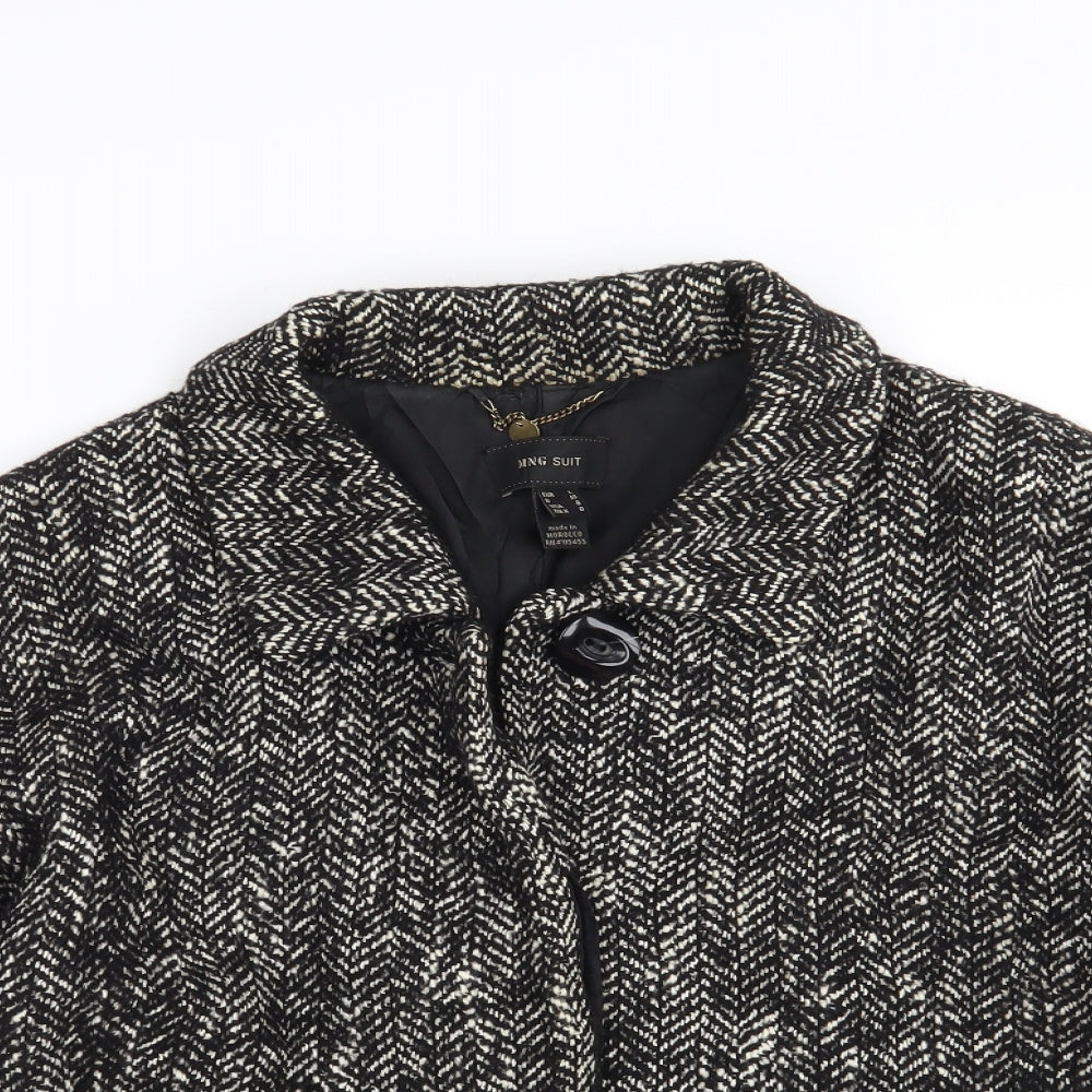 MNG SUIT Womens Black Herringbone  Jacket  Size L