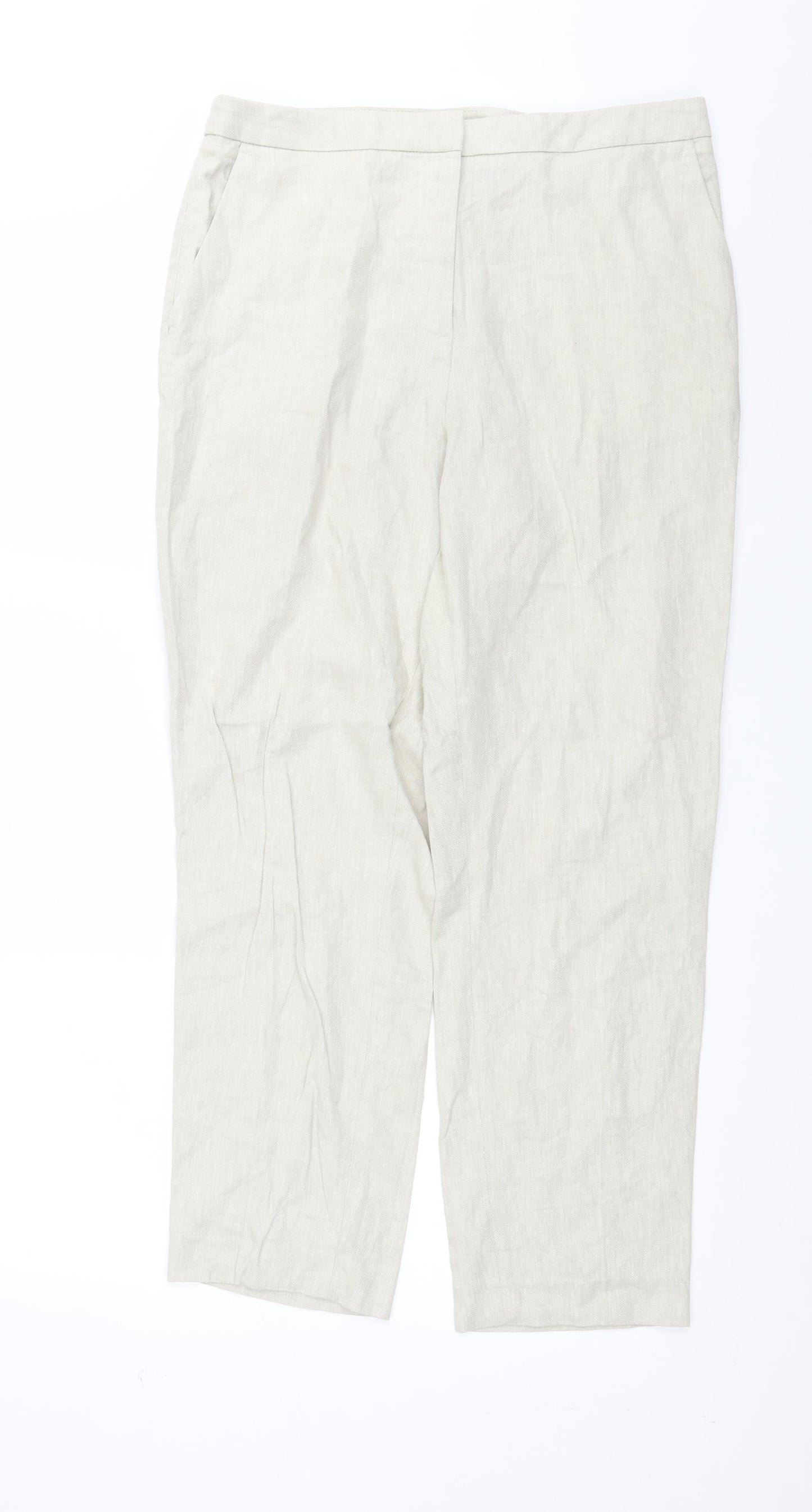 H&M Womens Beige   Trousers  Size 12 L27 in