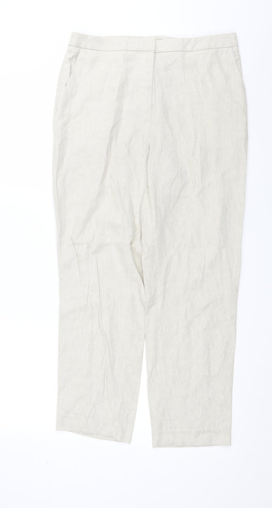 H&M Womens Beige   Trousers  Size 12 L27 in