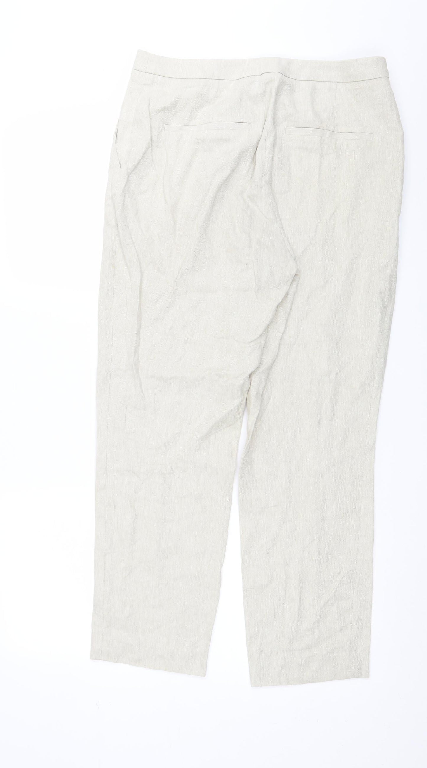 H&M Womens Beige   Trousers  Size 12 L27 in