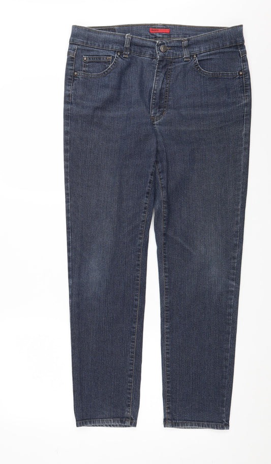 Angels Womens Blue  Denim Straight Jeans Size 32 in L29 in