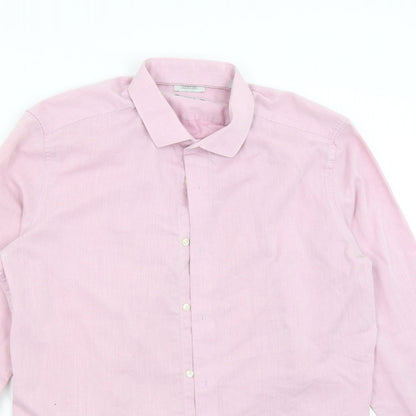 Preloved NEXT Mens Pink    Button-Up Size 16.5 - Detail