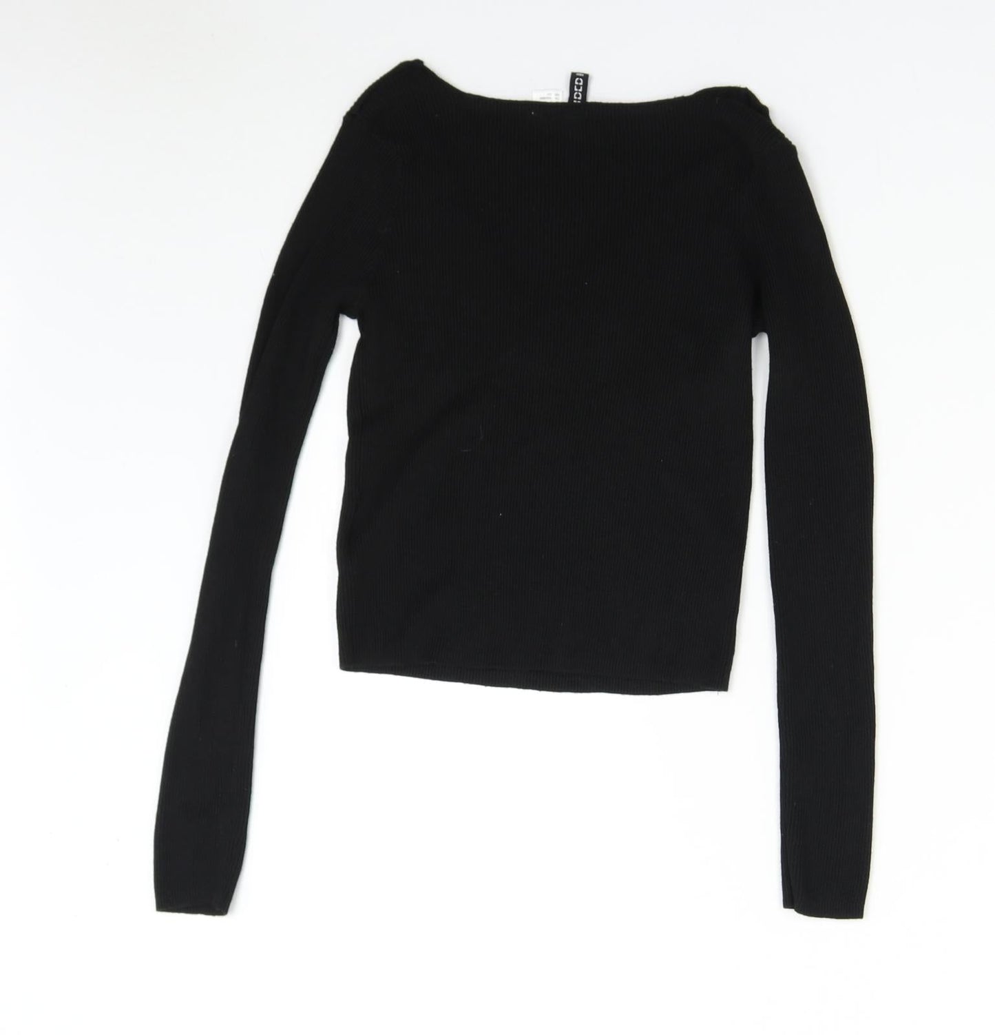 H&M Girls Black  Knit Pullover Jumper Size S