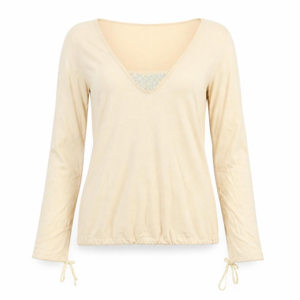 Cote Femme Womens Beige   Basic T-Shirt Size 38