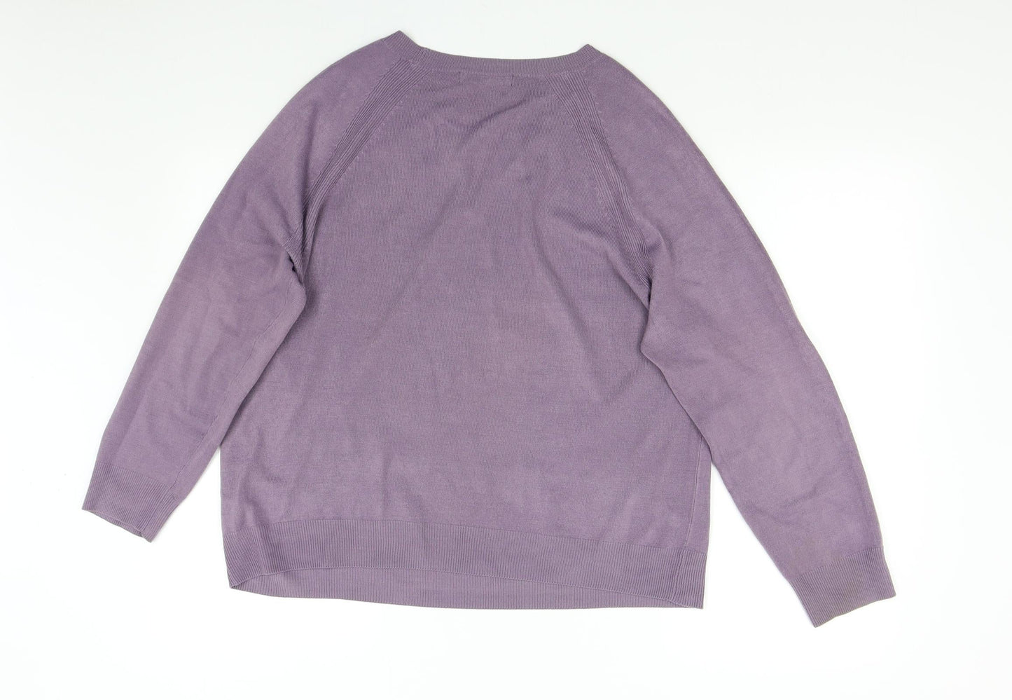 M&S Mens Purple  Knit Pullover Jumper Size L