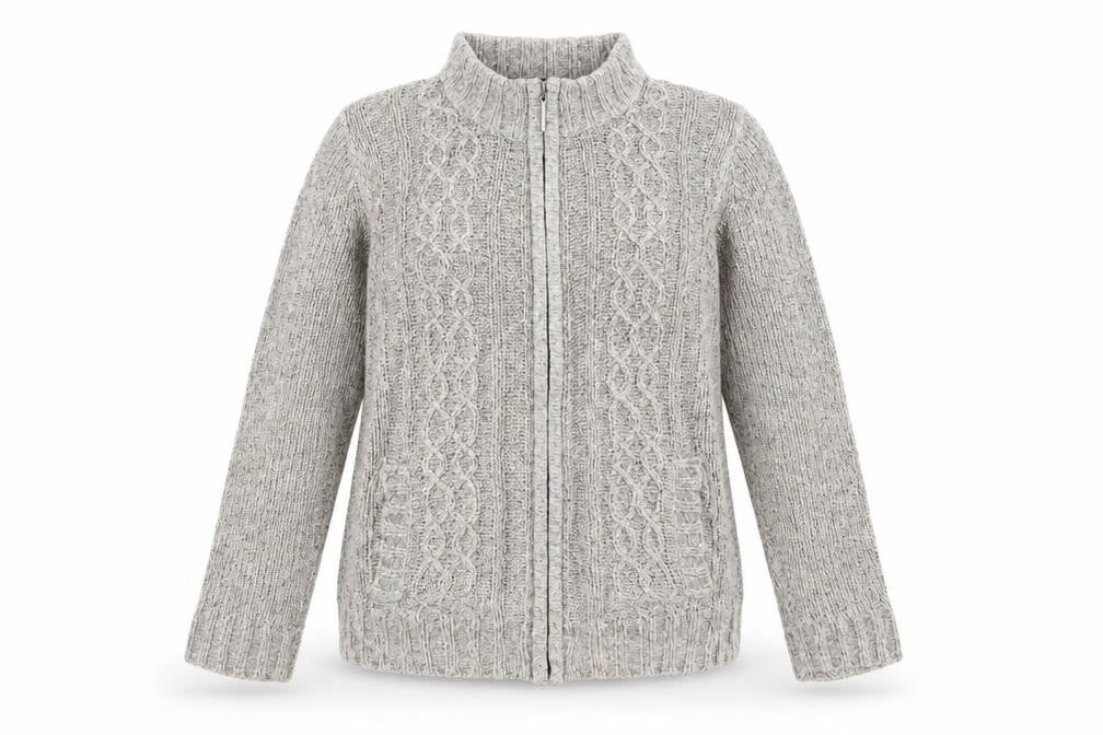 Bonmarché Womens Grey Full Zip Jumper Size M