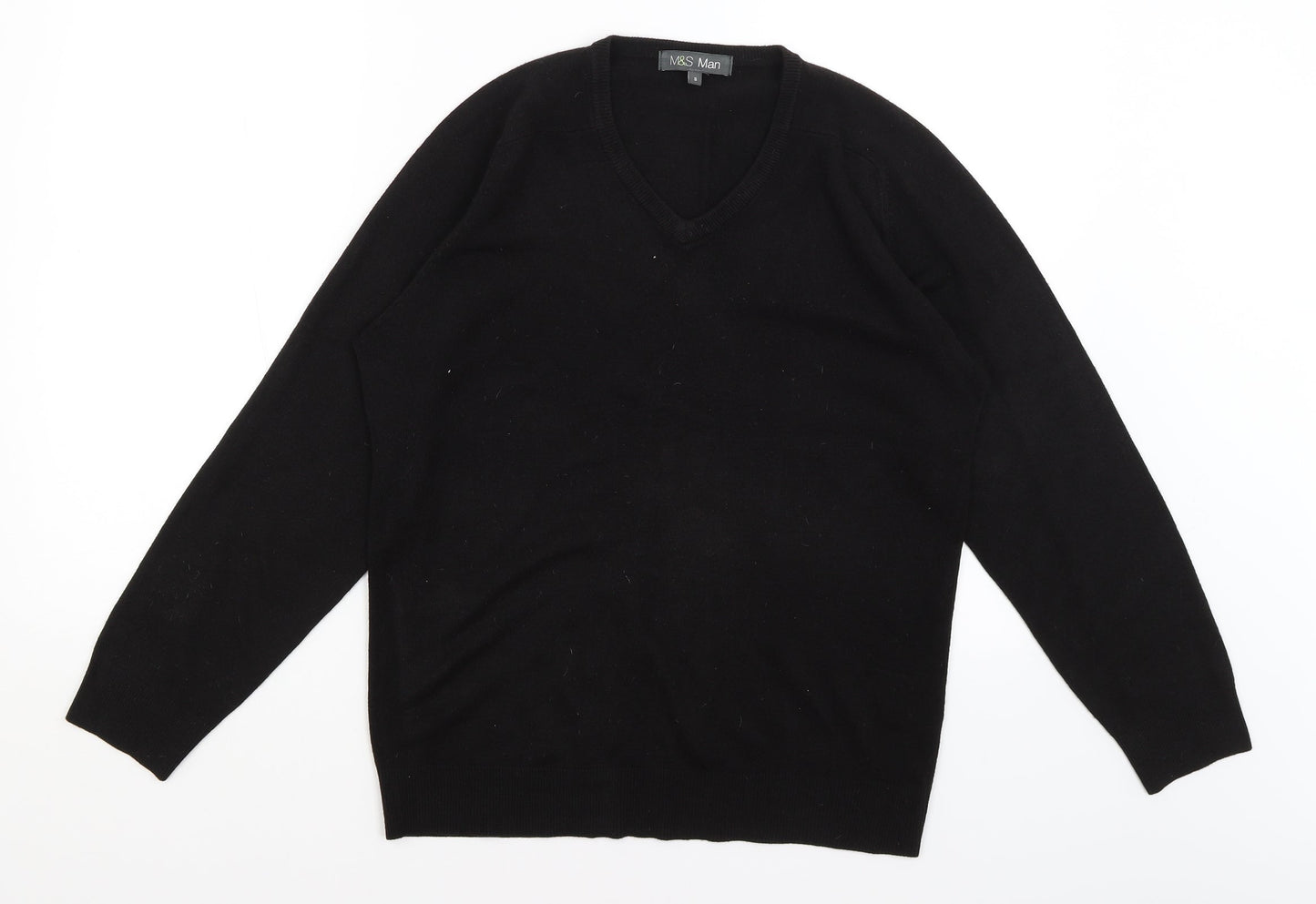 m&s Mens Black   Pullover Jumper Size S