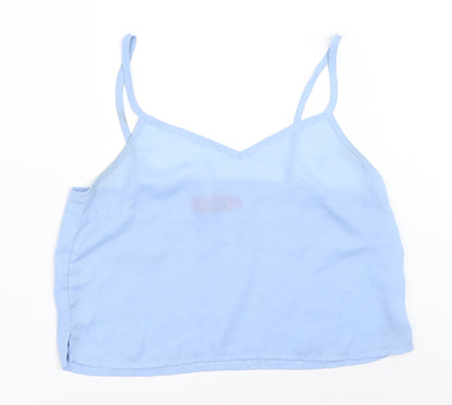 Preloved Boohoo Womens Blue   Cropped Blouse Size 10 - Front