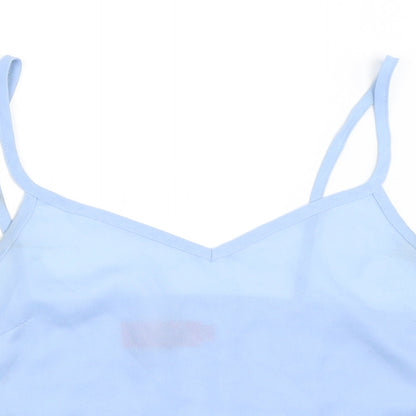 Preloved Boohoo Womens Blue   Cropped Blouse Size 10 - Detail