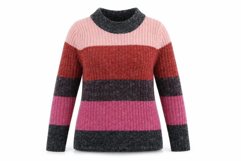 Preworn Womens Pink Striped  Pullover Jumper Size XS