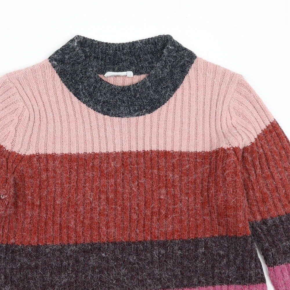 Preworn Womens Pink Striped  Pullover Jumper Size XS