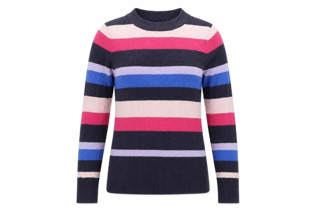 Marks & Spencer  Womens Grey Striped  Pullover Jumper Size 10