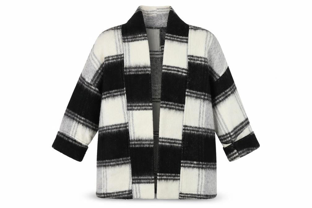 New Look  Womens Grey Check  Cardigan Jumper Size 12