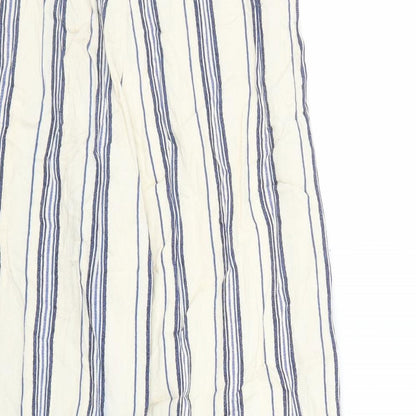 River Island Womens Beige Striped  Capri Trousers Size 8 L24 in