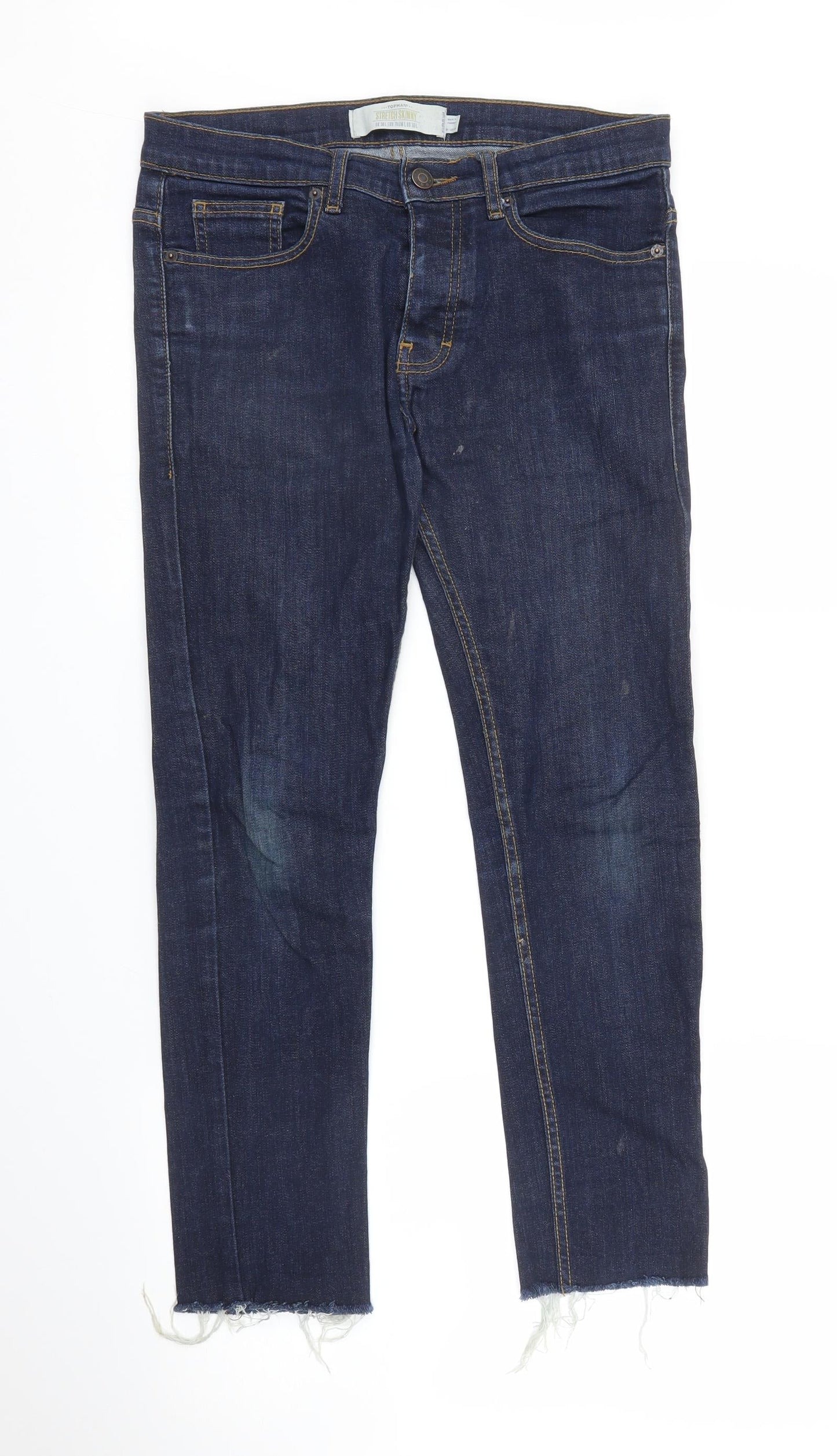 Topman Mens Blue  Denim Straight Jeans Size 30 in L26 in