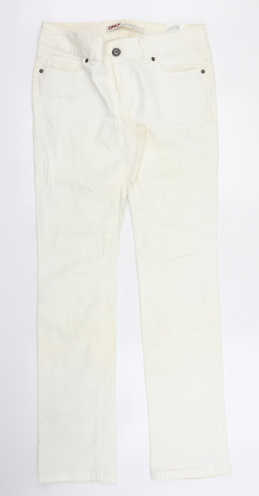 Only Womens White   Straight Jeans Size M L34 in
