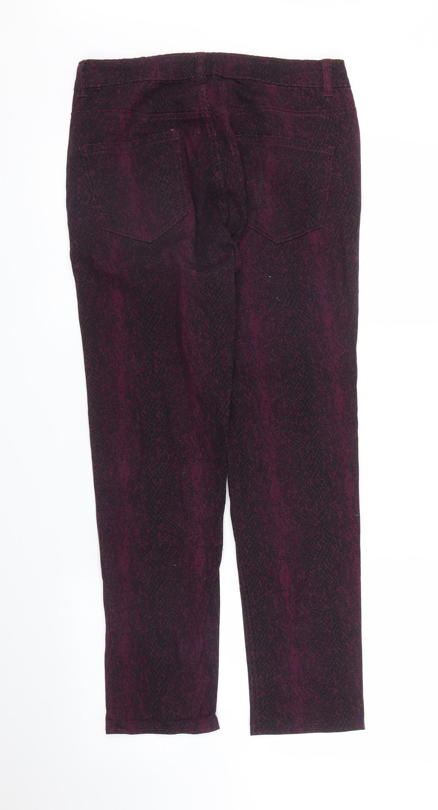 SURE Womens Purple Animal Print  Skinny Jeans Size 8 L26 in - Snake print