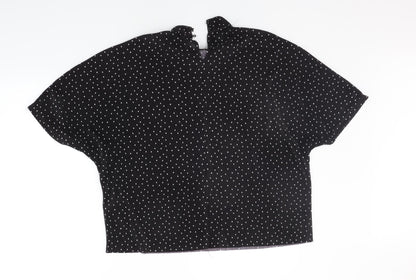 Jaqueline de Young Womens Black Polka Dot  Basic Blouse Size M