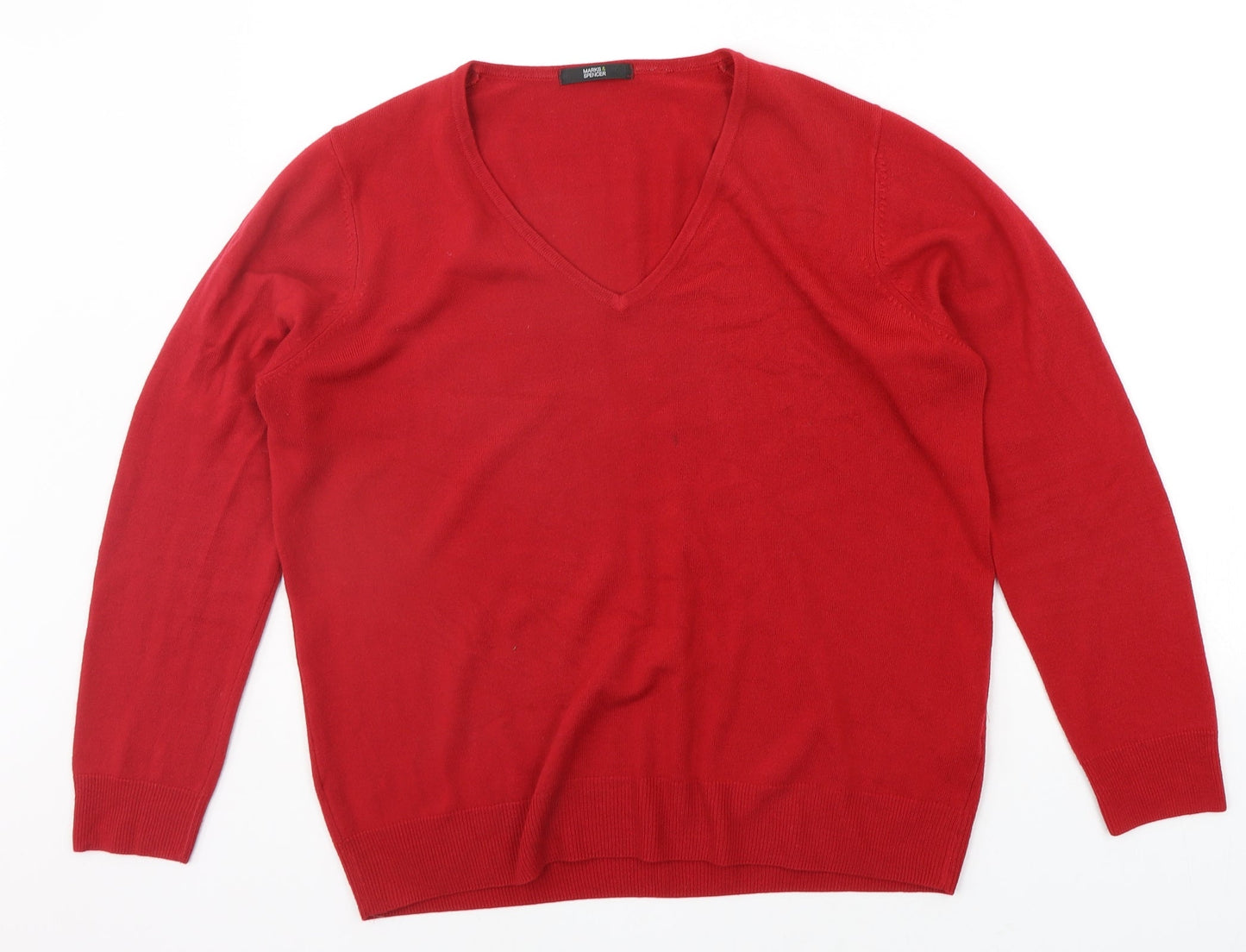 Marks and Spencer Womens Red   Pullover Jumper Size 16