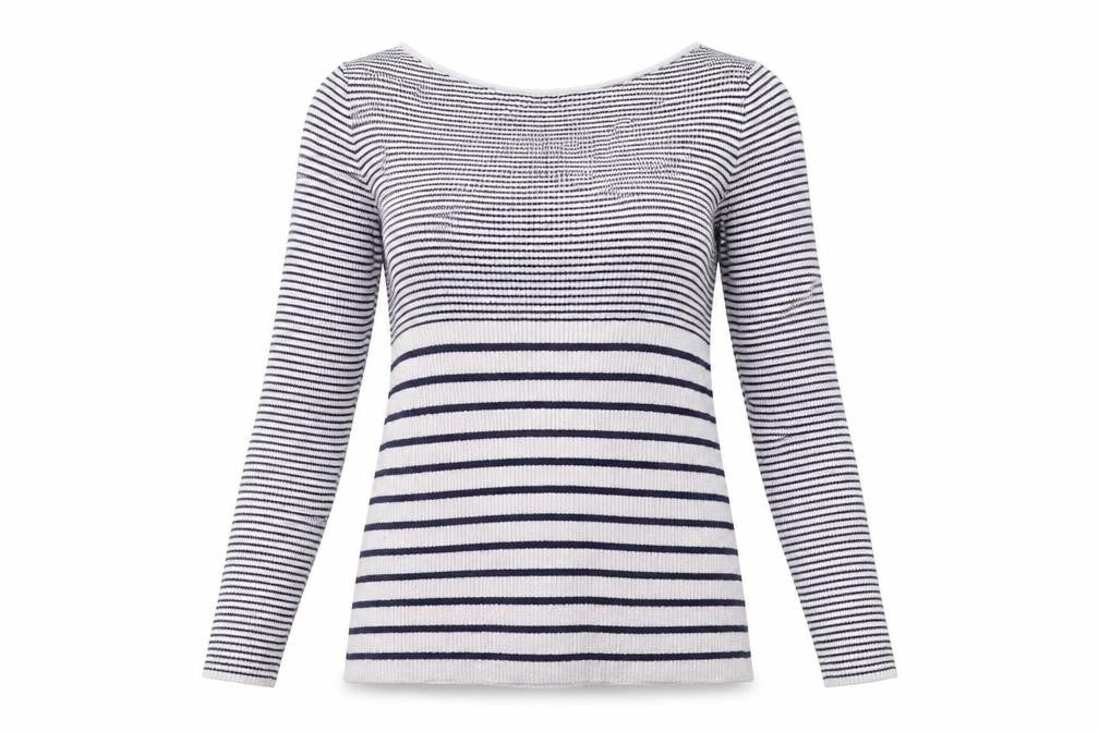 Gap Womens White Striped  Pullover Jumper Size S