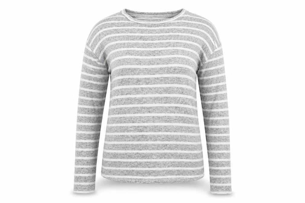 Papaya Womens Grey Striped  Pullover Jumper Size M