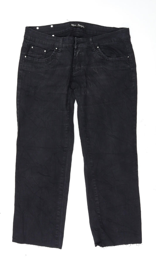 Preworn Womens Black   Straight Jeans Size 2XL L25 in
