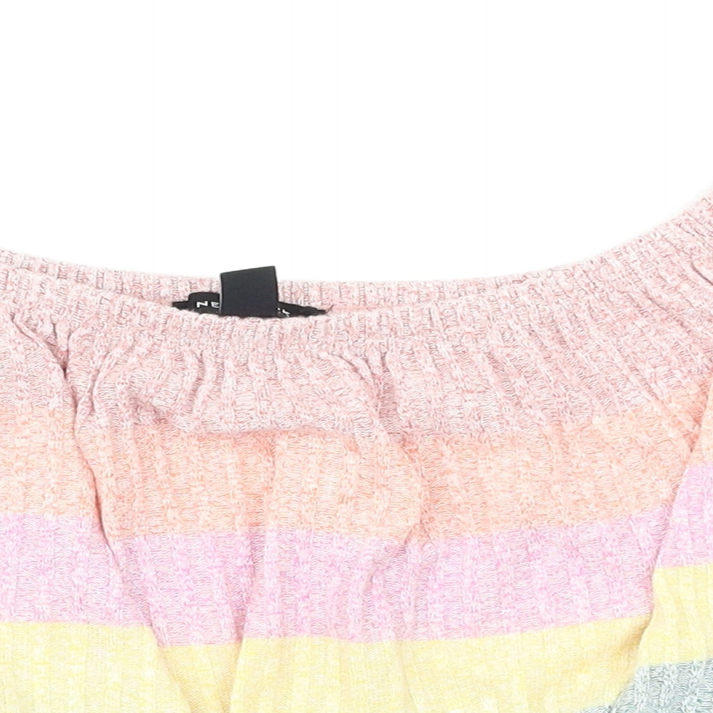 New Look Womens Multicoloured Striped  Basic Blouse Size M