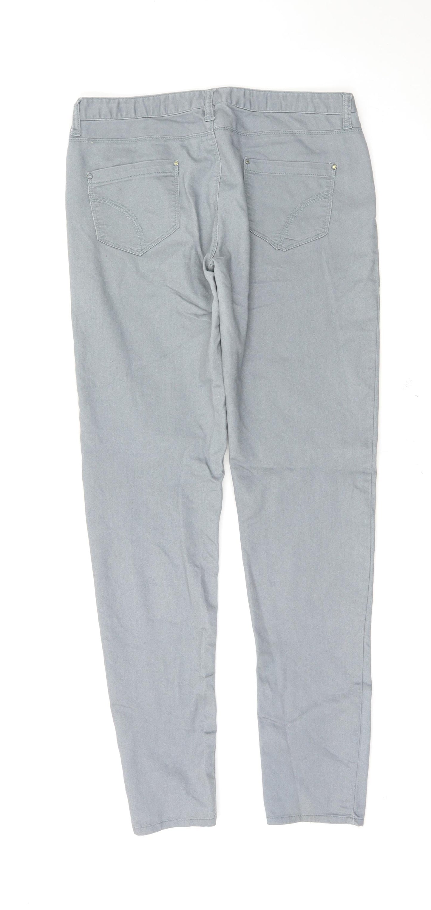Denim & Co. Womens Grey   Trousers  Size 12 L31 in