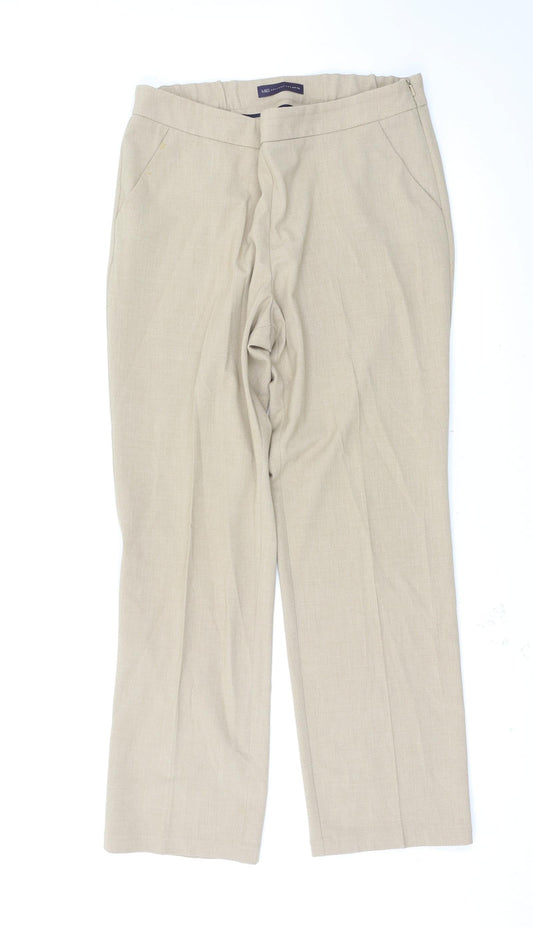 Marks and Spencer Womens Beige   Trousers  Size 14 L29.5 in