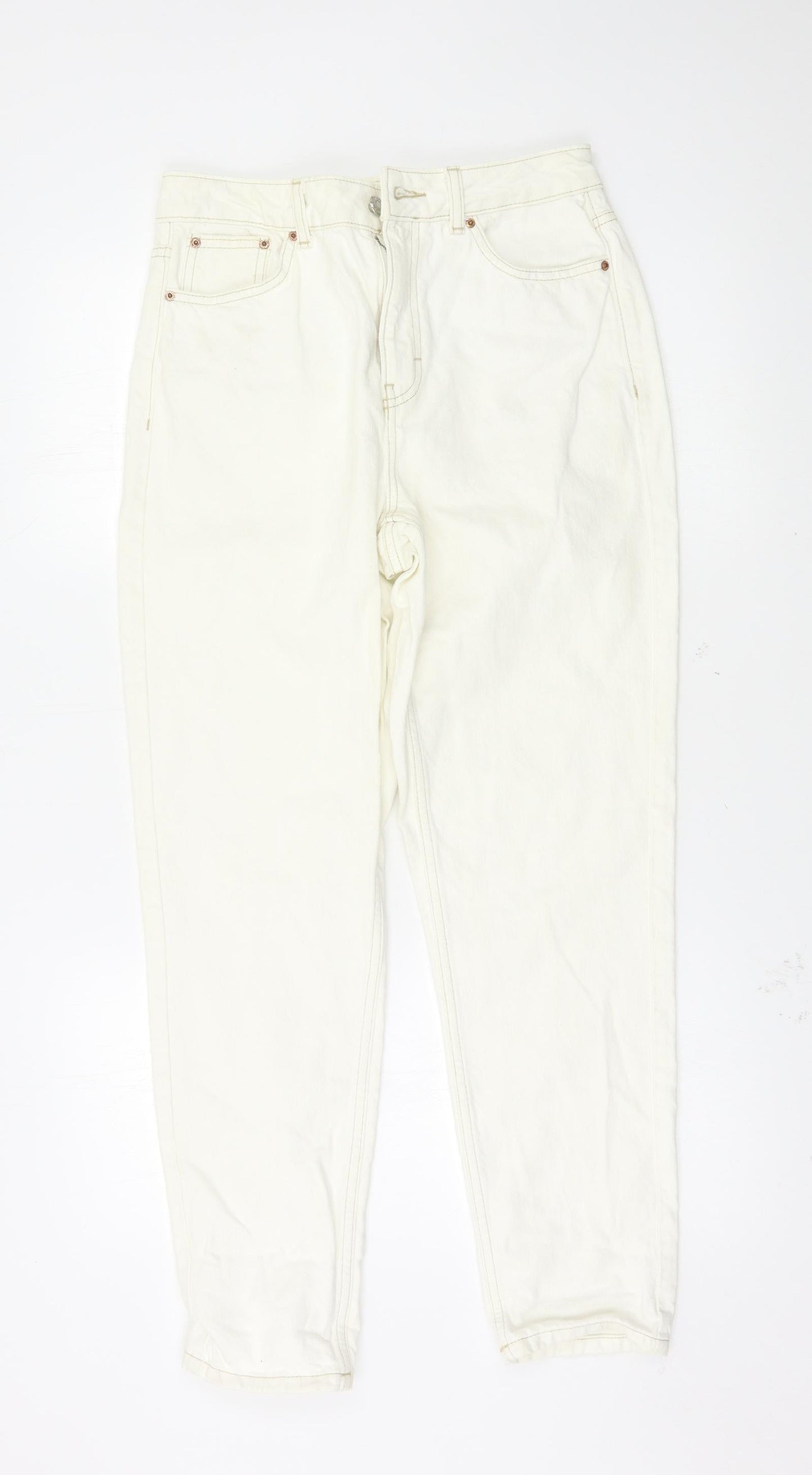 Preworn Womens White   Straight Jeans Size 28 L32 in