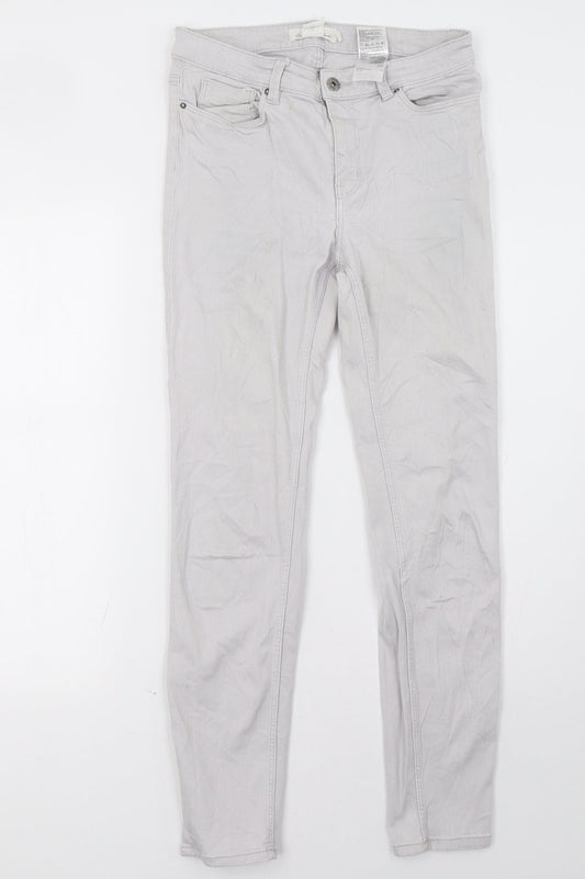 H&M Womens Grey   Skinny Jeans Size 8 L30 in