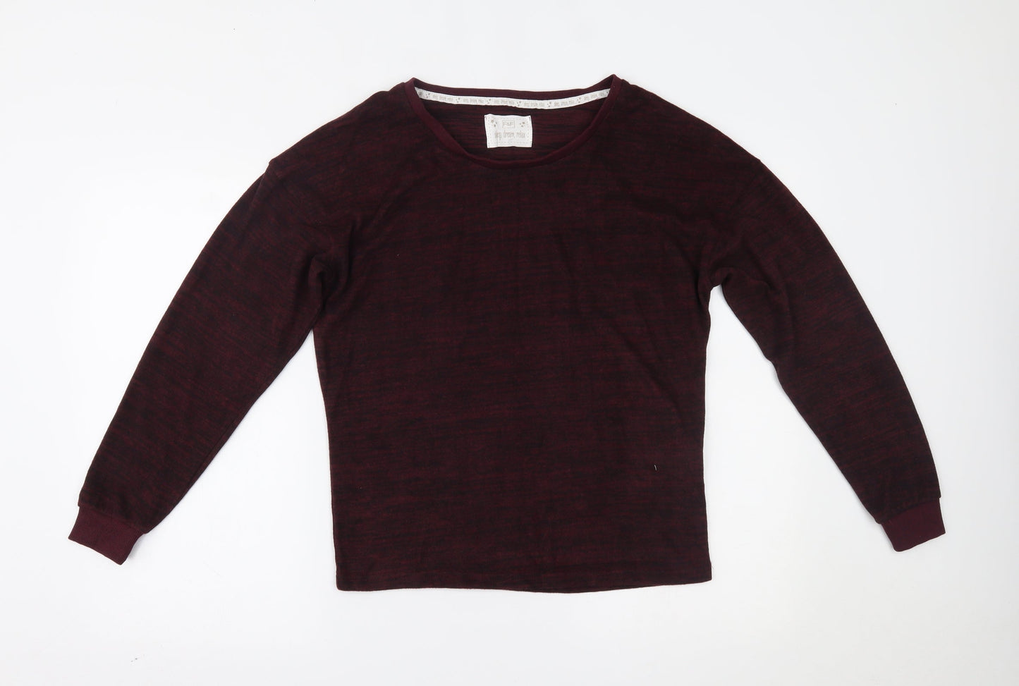F&F Womens Red Solid  Top Pyjama Top Size 10