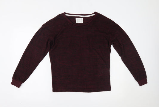 F&F Womens Red Solid  Top Pyjama Top Size 10