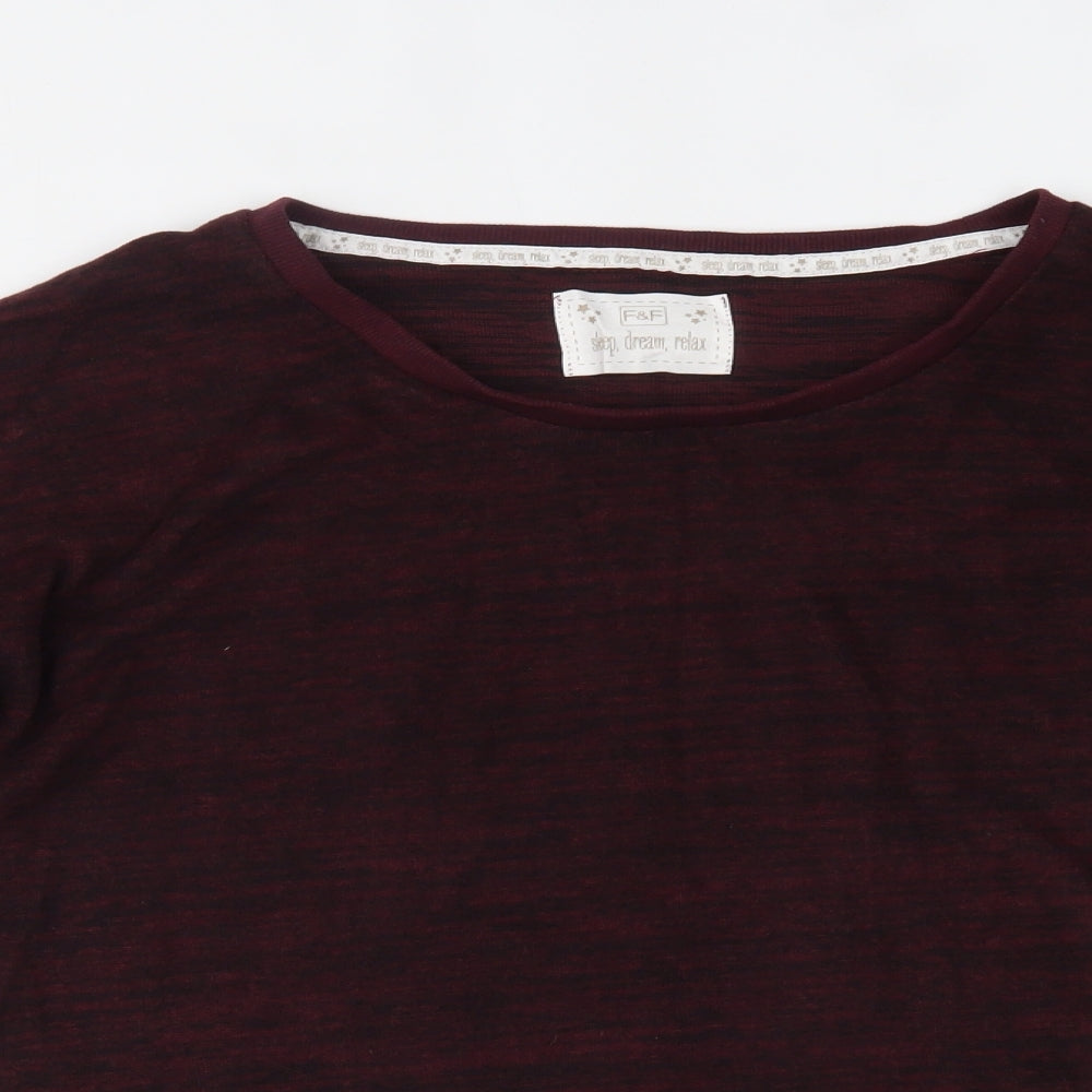 F&F Womens Red Solid  Top Pyjama Top Size 10