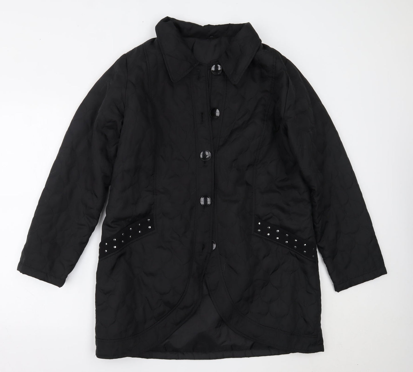 BEING CASUAL Womens Black   Overcoat Coat Size 14