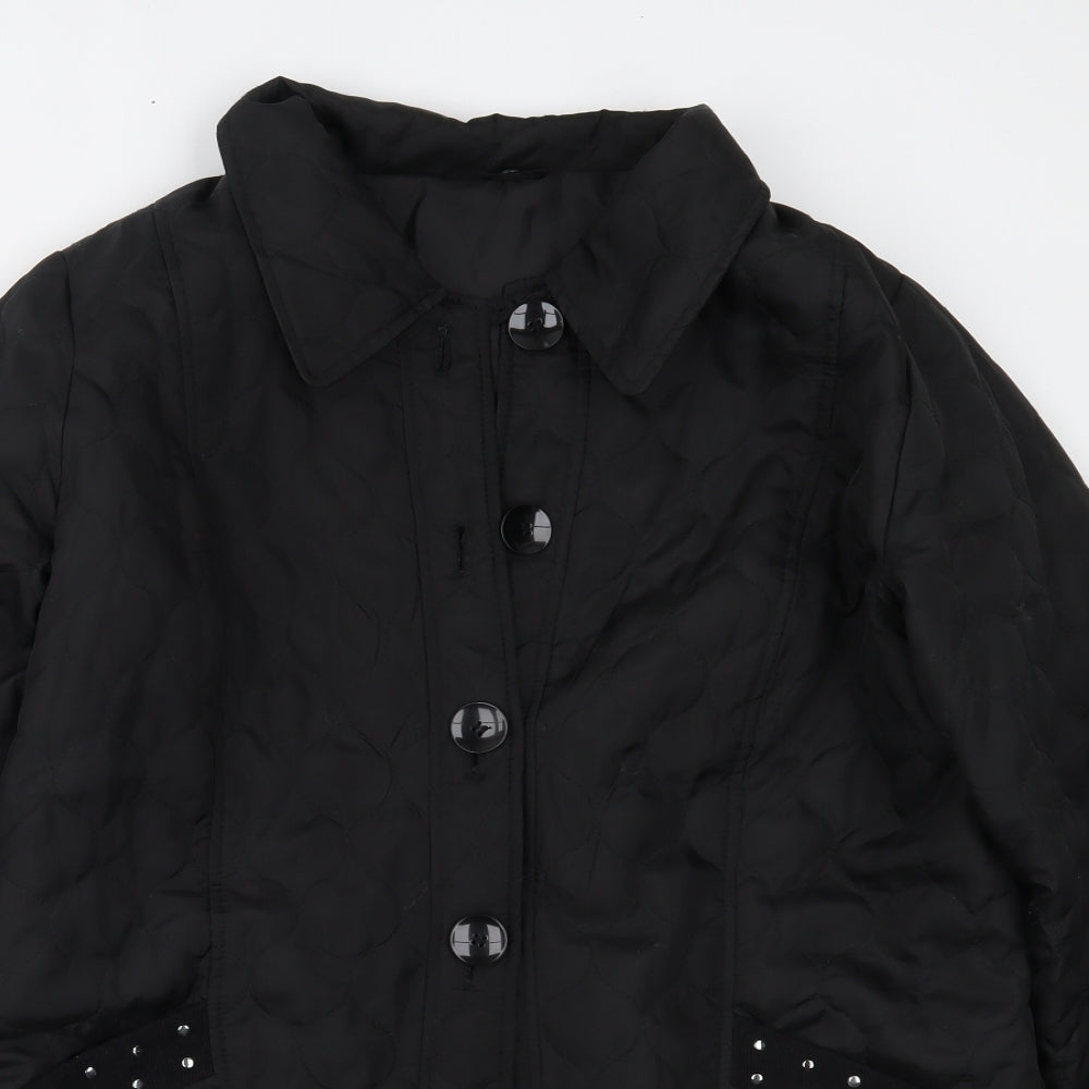 BEING CASUAL Womens Black   Overcoat Coat Size 14
