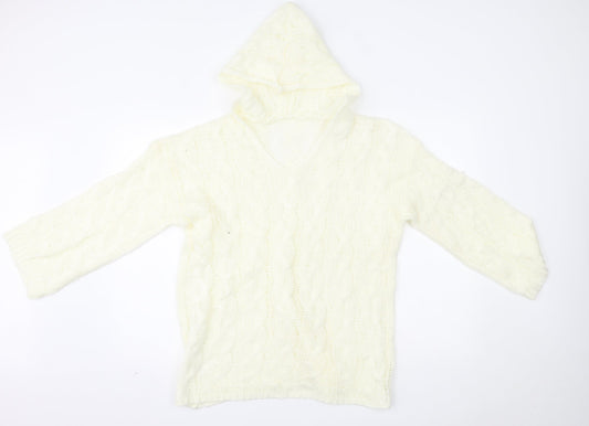 Preworn Womens Ivory   Pullover Hoodie Size L